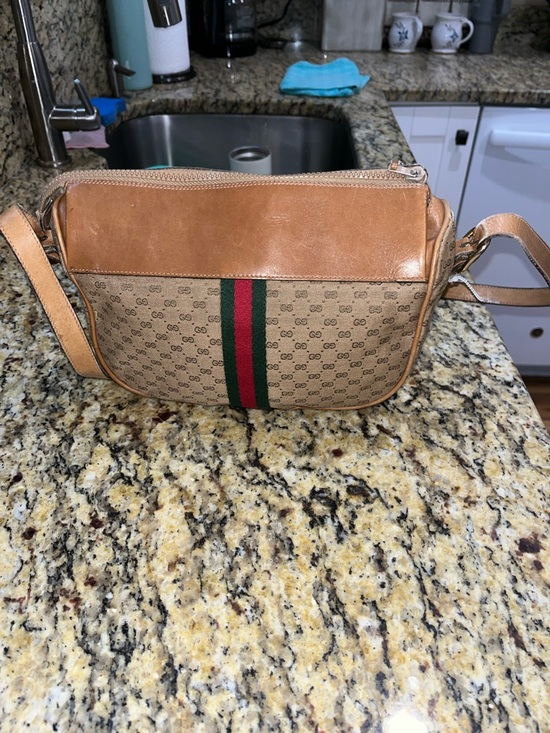 EUC Authentic Vintage Gucci Micro GG Monogram Canvas and Leather Crossbody - Picture 2 of 10